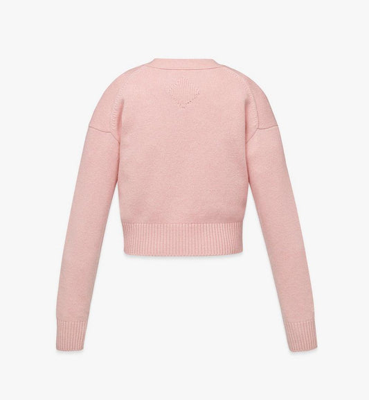 MFDFSMM01Q200M-Laurel Cropped Cardigan in Wool and Recycled Cashmere|BLUSH PINK