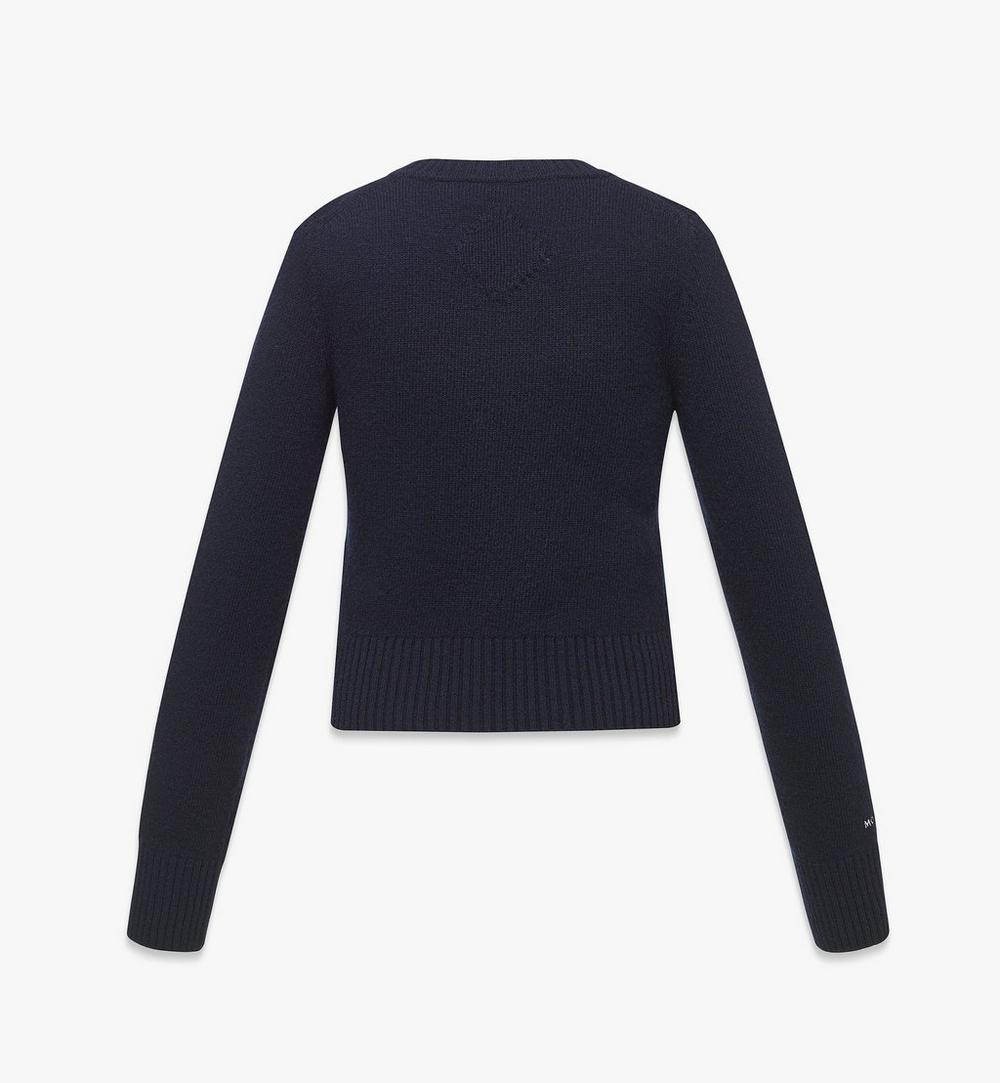 MFEFSMM01VC00M-Laurel Cropped Sweater in Wool and Recycled Cashmere|NAVY BLAZER