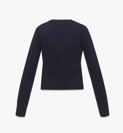 MFEFSMM01VC00M-Laurel Cropped Sweater in Wool and Recycled Cashmere|NAVY BLAZER