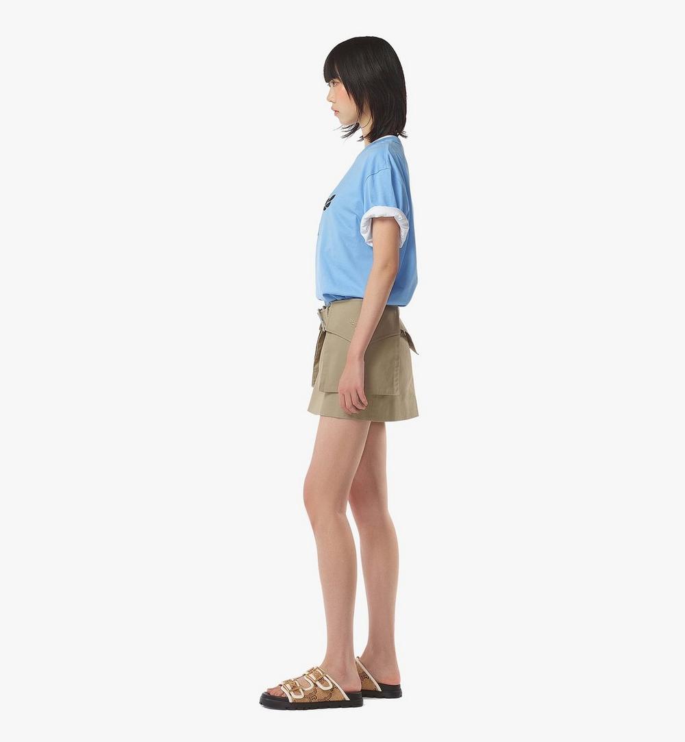 MHTFSMM01L800L-Laurel Logo Print T-Shirt in Organic Cotton|DELLA ROBBIA BLUE