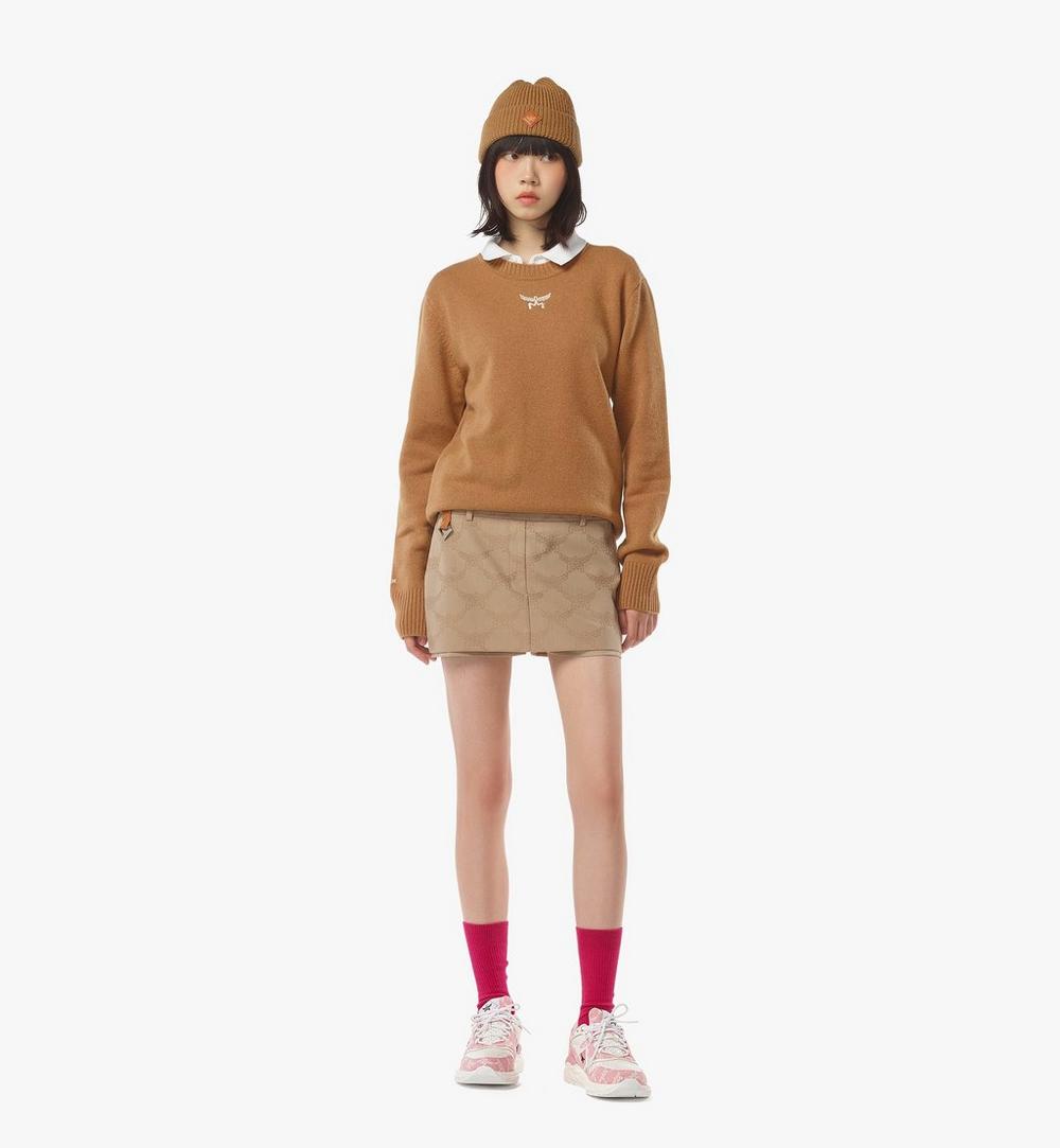 MHEESMM01CO00S-Laurel Sweater in Wool and Recycled Cashmere|COGNAC