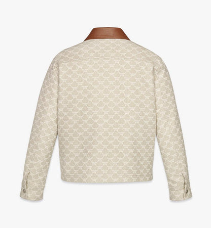 MHJFSMM06I9050-Lauretos Jacket in Denim Jacquard|OATMEAL