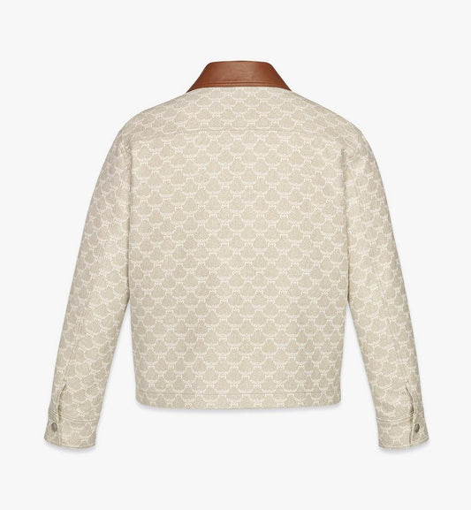 MHJFSMM06I9050-Lauretos Jacket in Denim Jacquard|OATMEAL