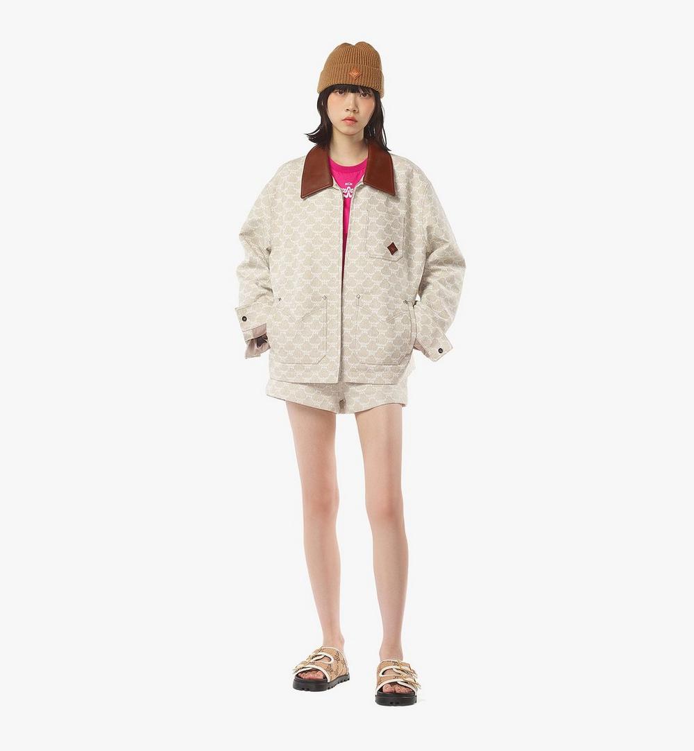 MHJFSMM06I9052-Lauretos Jacket in Denim Jacquard|OATMEAL