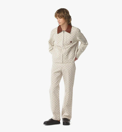 MHJFSMM06I9048-Lauretos Jacket in Denim Jacquard|OATMEAL