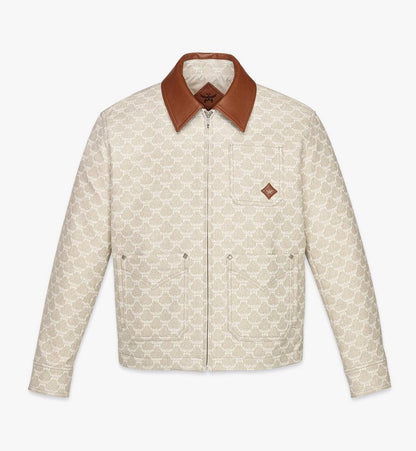 MHJFSMM06I9048-Lauretos Jacket in Denim Jacquard|OATMEAL