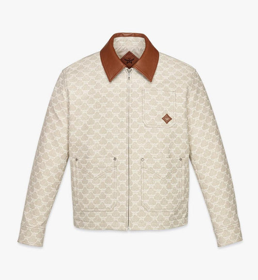 MHJFSMM06I9048-Lauretos Jacket in Denim Jacquard|OATMEAL