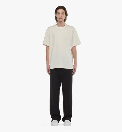 MHTESMM02WI0XL-Logo Patch Bouclé T-Shirt|IVORY