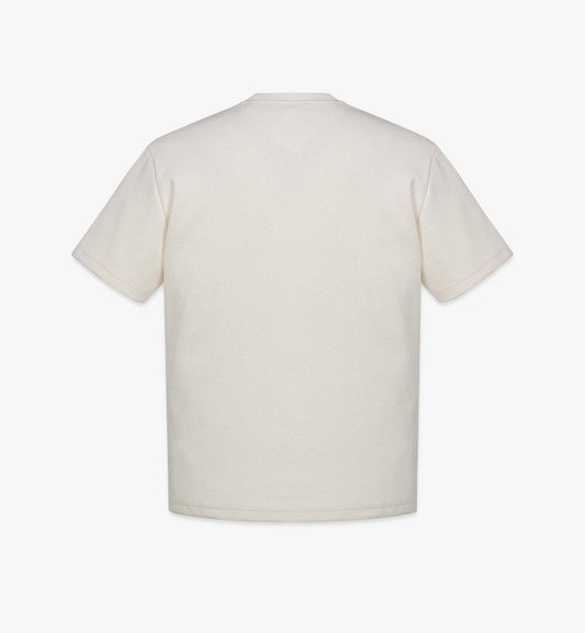 MHTESMM02WI00M-Logo Patch Bouclé T-Shirt|IVORY