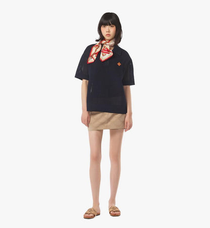 MHTFSMM11VC00M-Logo Patch Mesh Knit Polo|NAVY BLAZER