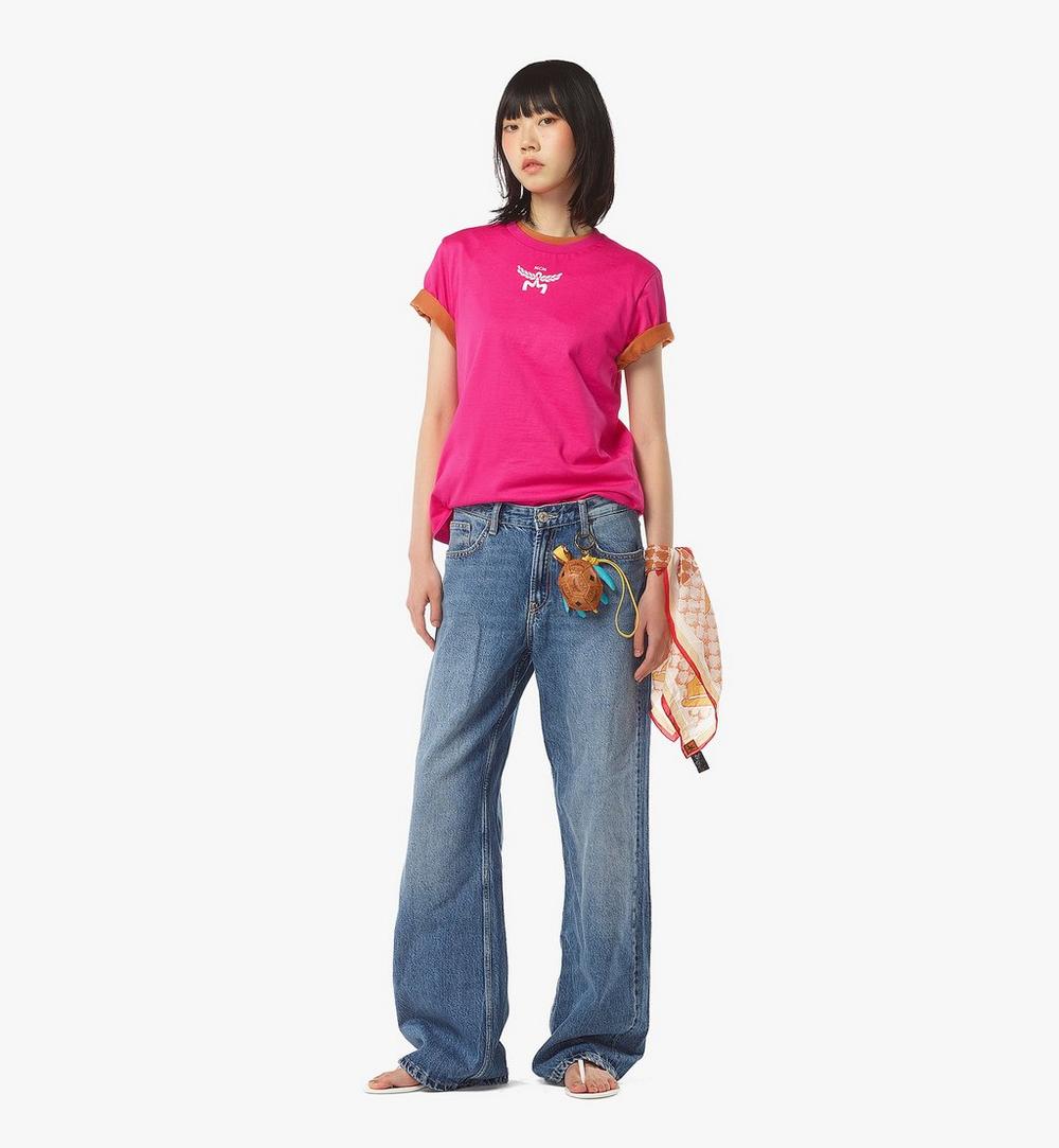 MFTFSBC01Q100S-Logo Print T-Shirt in Organic Cotton|SANGRIA SUNSET