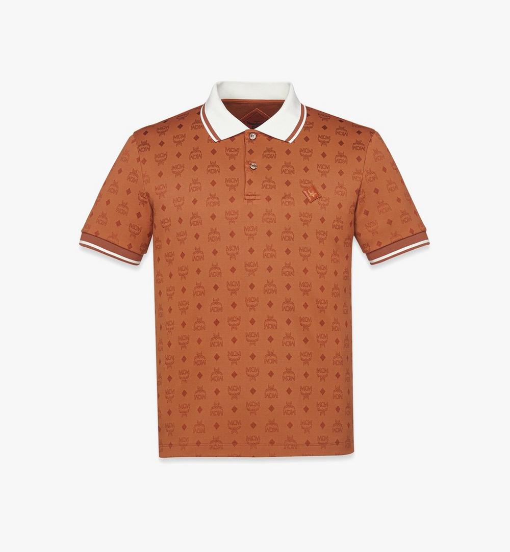 MHTFAMM01CO00L-M MCM COL MN PIQUE JQD POLO CO, LARGE|COGNAC