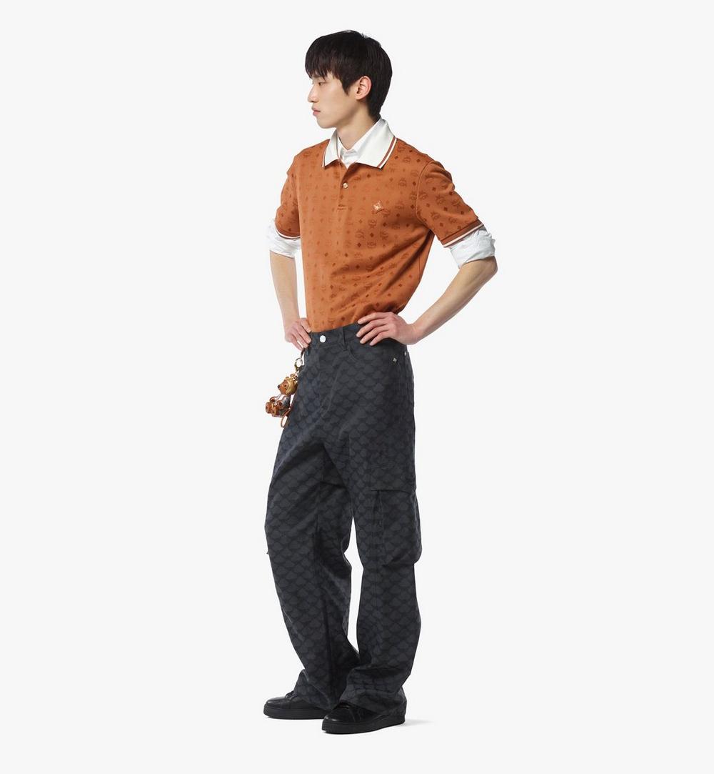 MHTFAMM01CO00L-M MCM COL MN PIQUE JQD POLO CO, LARGE|COGNAC