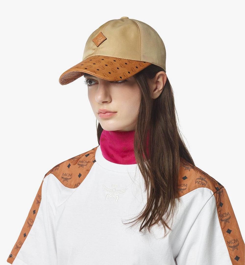 MECFAMM01IG001-MCM COL RE-NYLON LEATHER CAP I, ONE SIZE|BEIGE