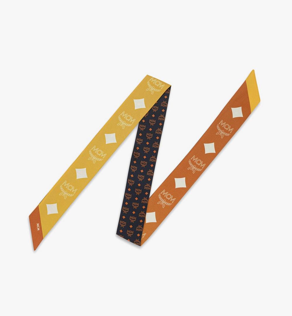 MEFFAMM01Y0001-MCM COL SILK PETITE SCARF 120*, ONE SIZE|OLD GOLD