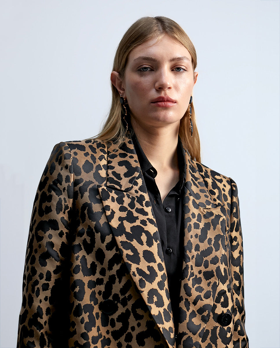 Animal print blazer