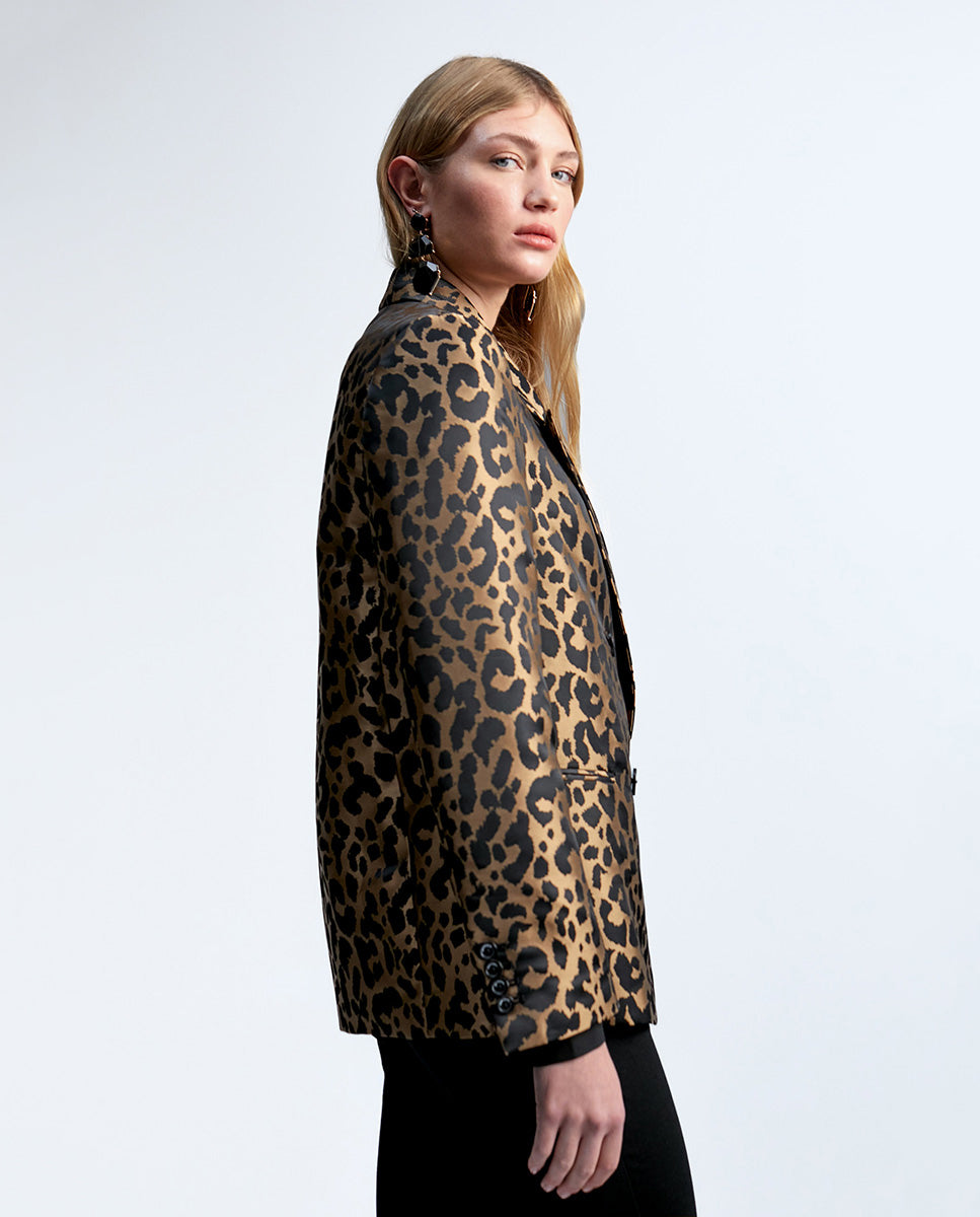Animal print blazer
