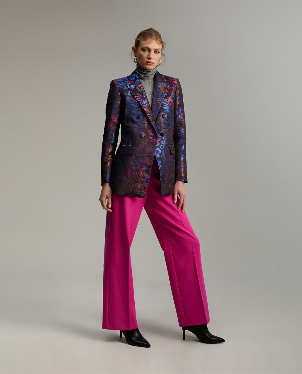 Printed jacquard blazer