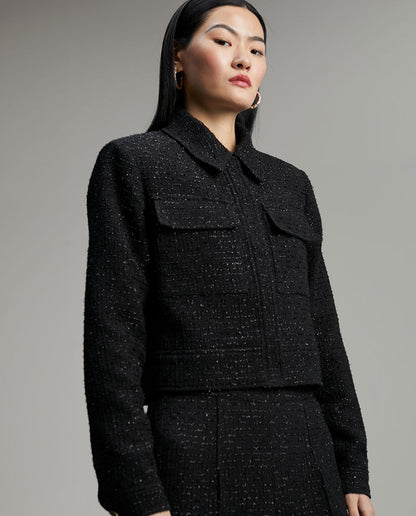 Cropped tweed jacket