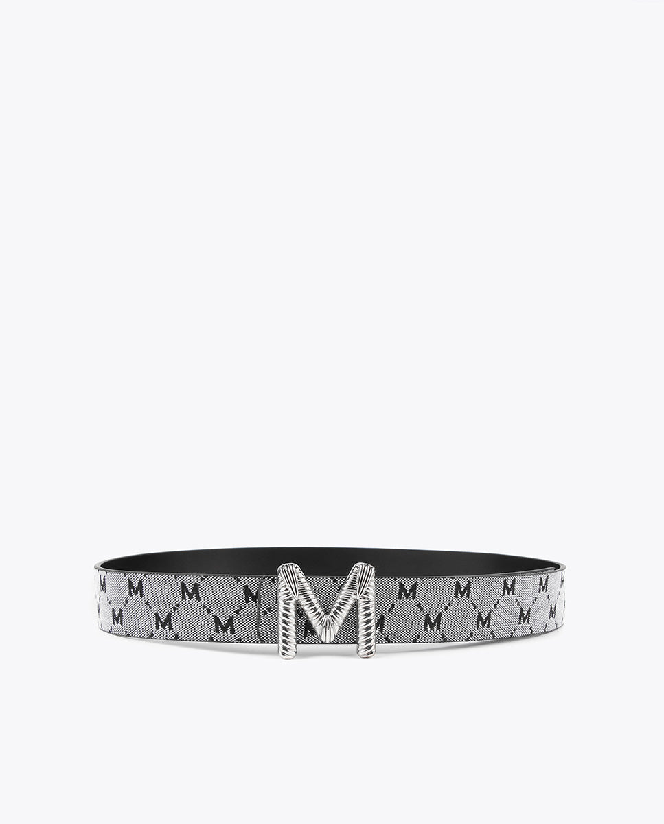 Grey and black reversible belt