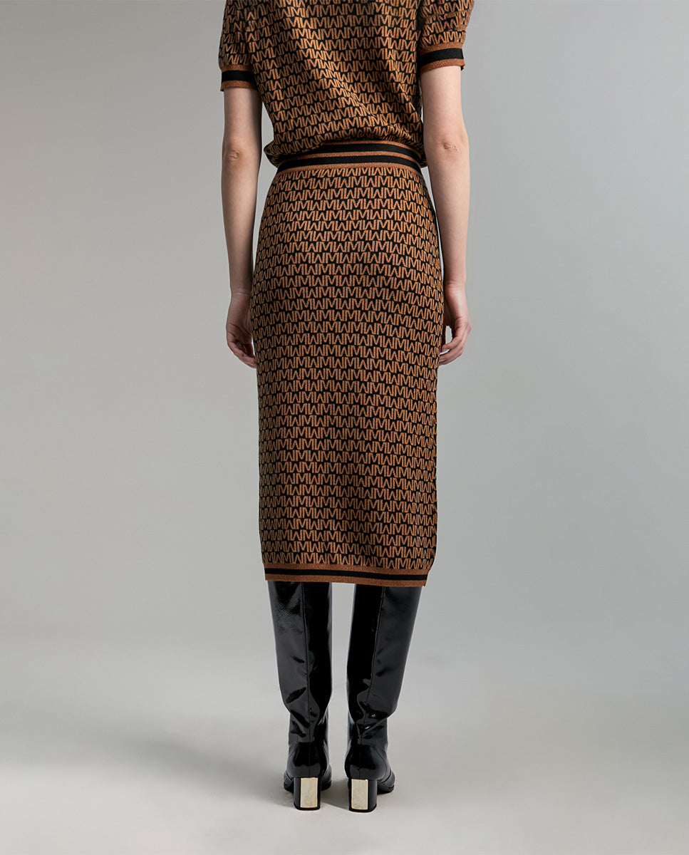 Two-tone monogram skirt
