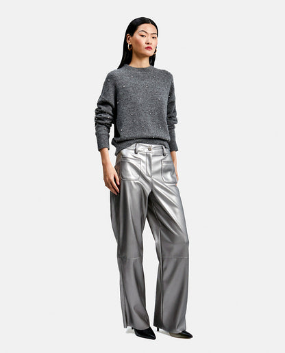 Sweater with crystal details