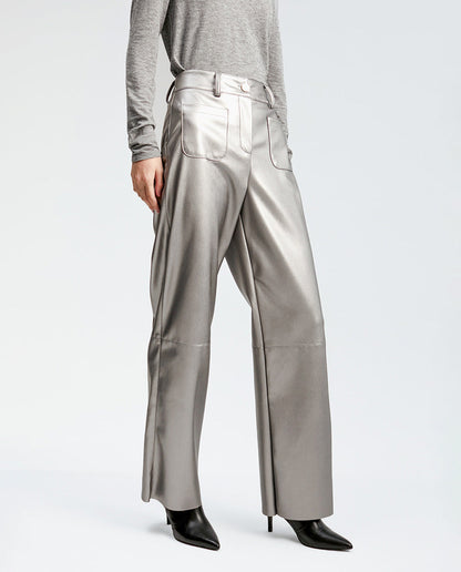 Faux leather trousers