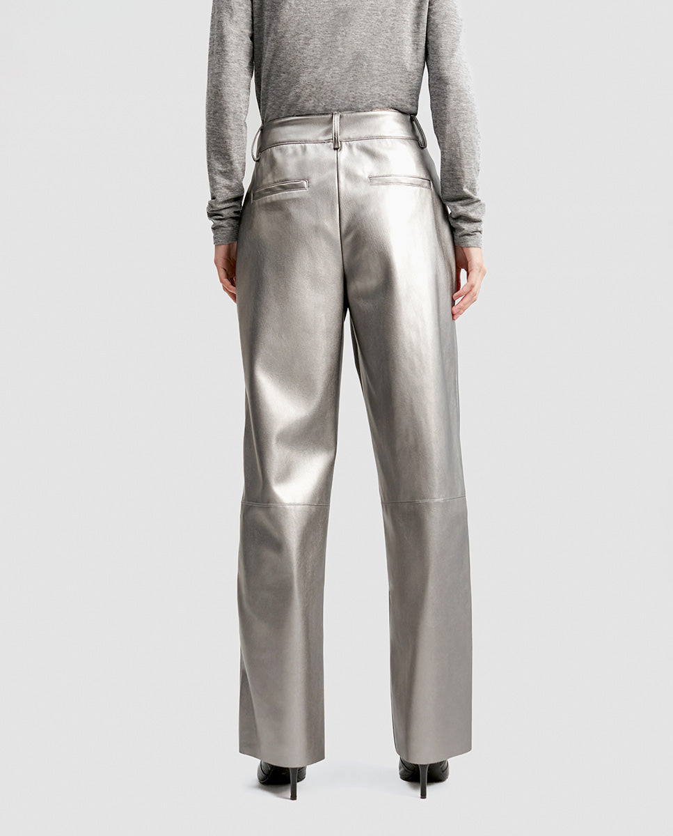Faux leather trousers