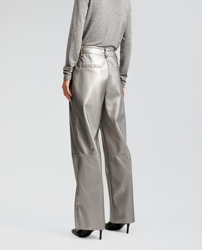 Faux leather trousers