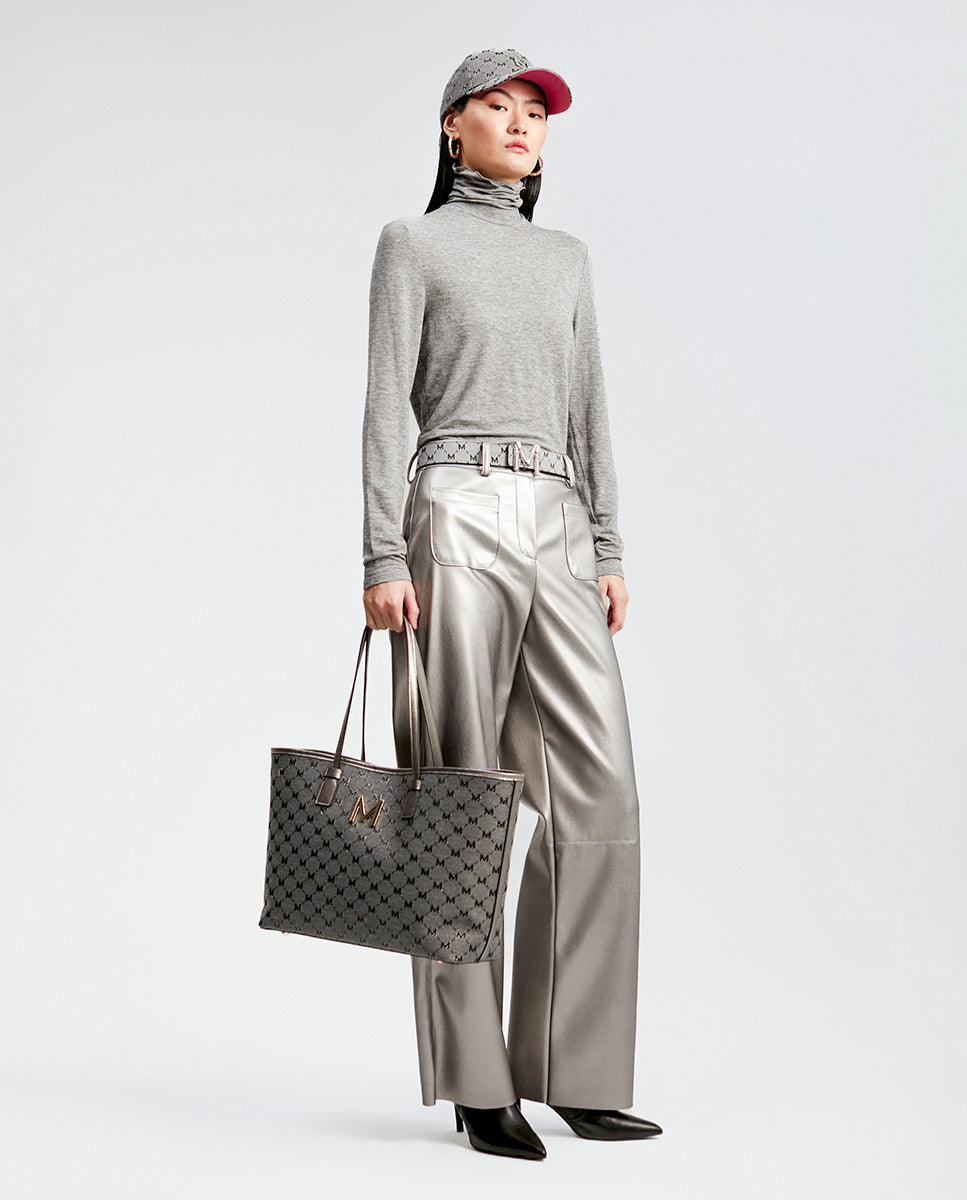 Faux leather trousers