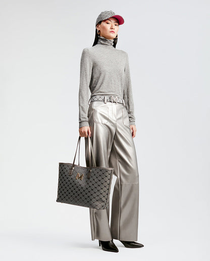 Faux leather trousers