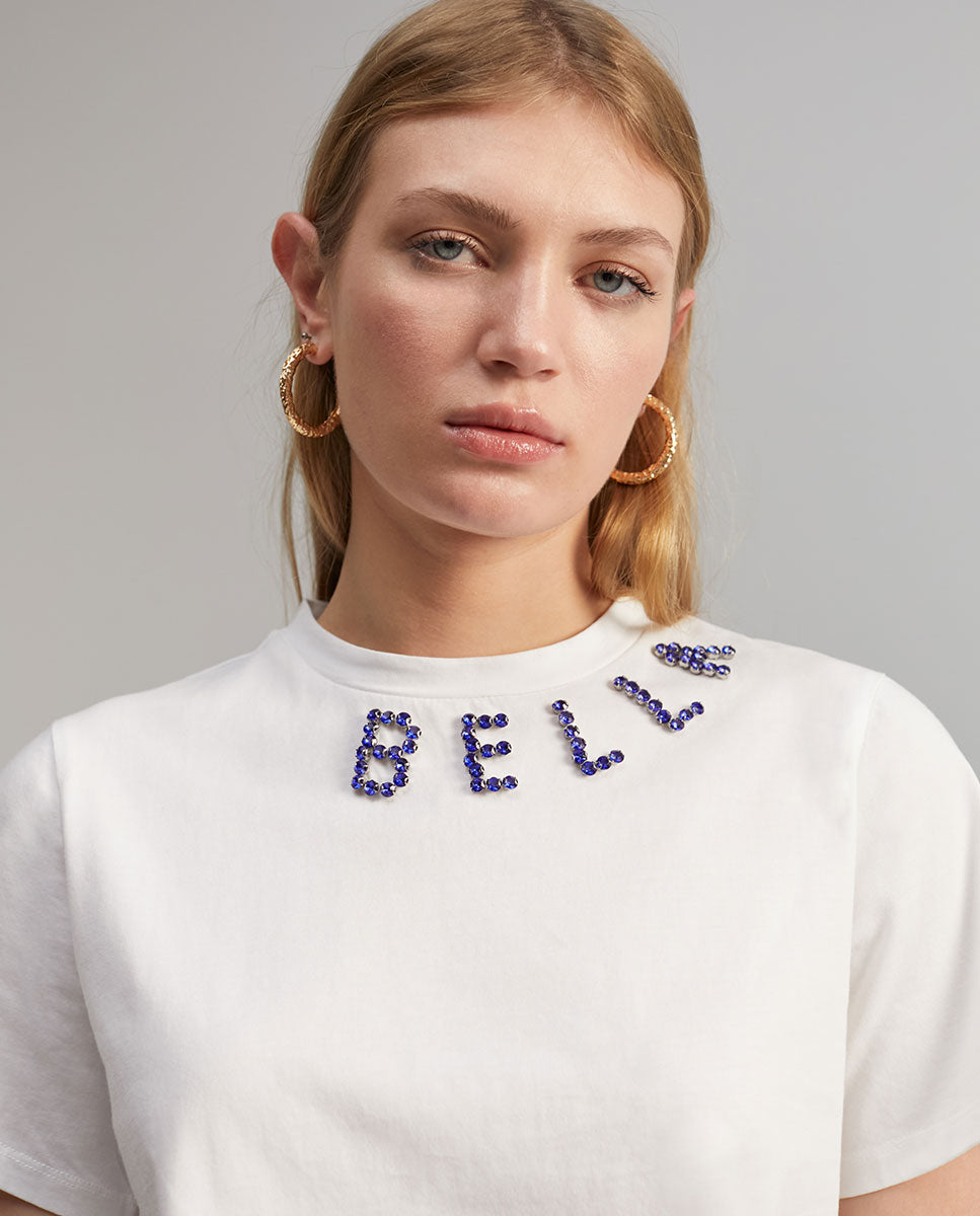 T-shirt with rhinestone detail