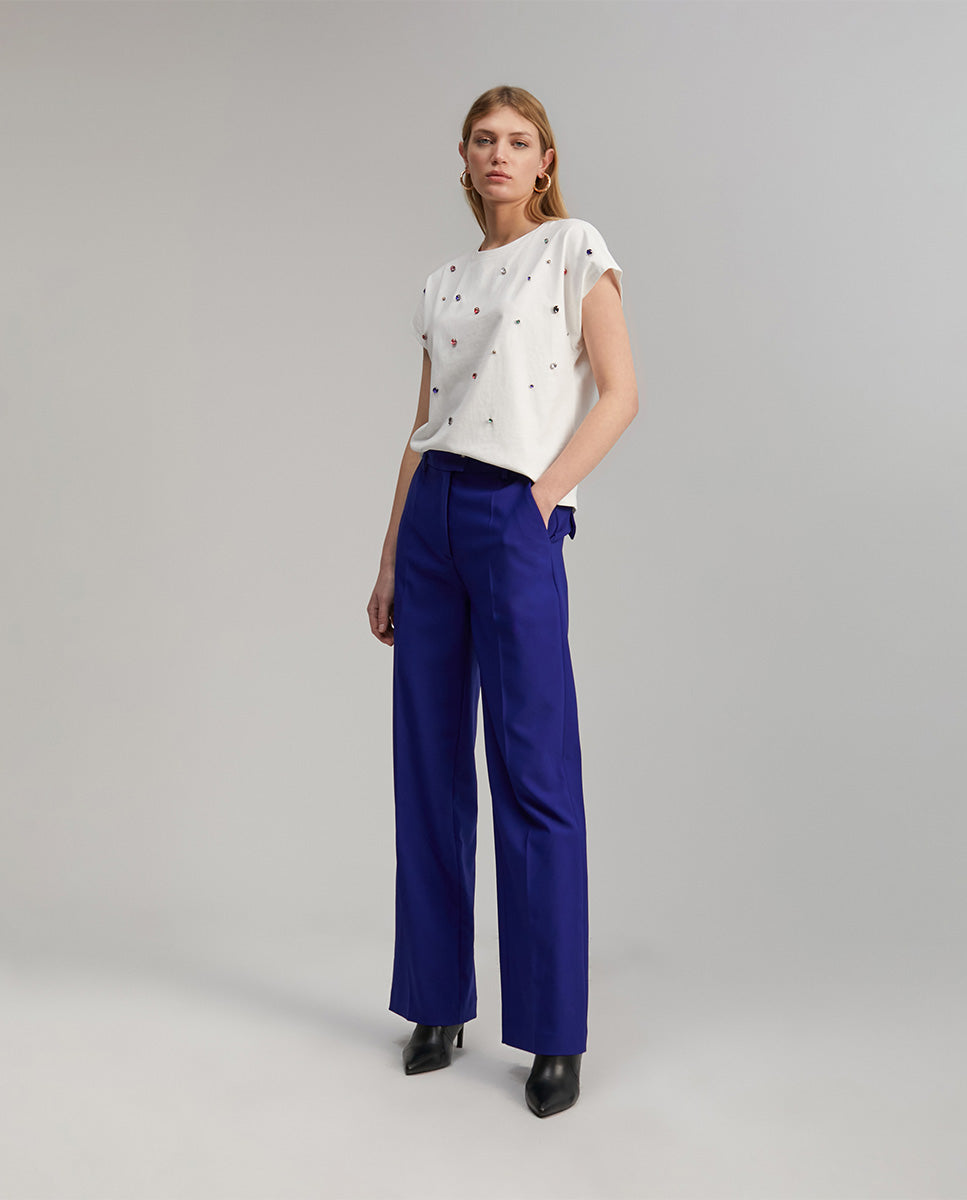 T-shirt with rhinestone detail