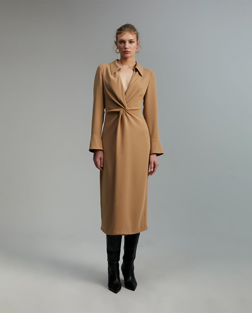 Knotted midi dress
