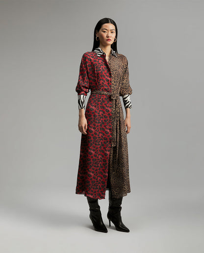 Contrast animal print dress