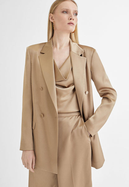 MS2402004-Beige-Satin crossover blazer