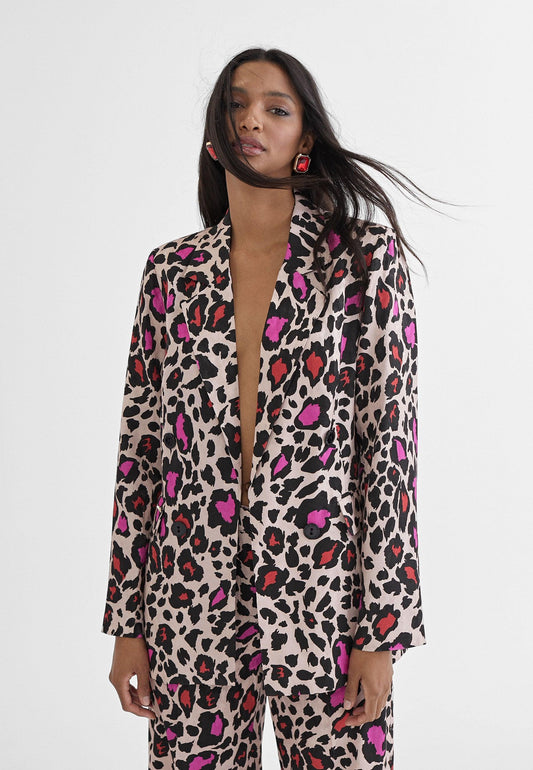 MS2402006-Pink-Black-Animal print blazer