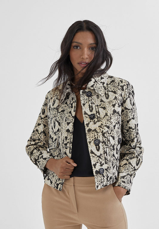 MS2402010-Black-Brown-Short snakeskin print jacket