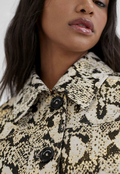 MS2402010-Black-Brown-Short snakeskin print jacket