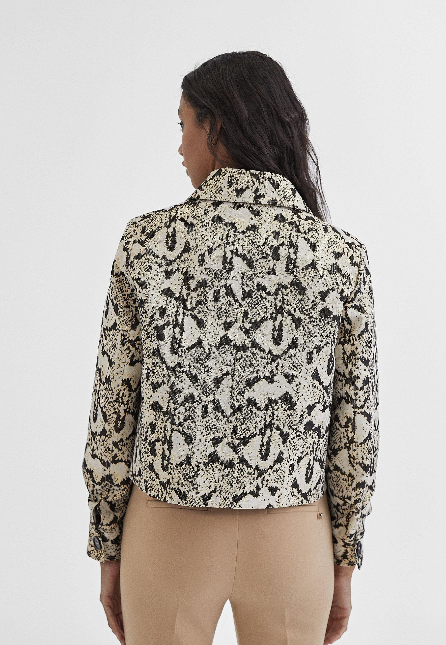 MS2402010-Black-Brown-Short snakeskin print jacket