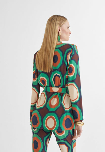 MS2402011-Green-Orange-Retro print blazer