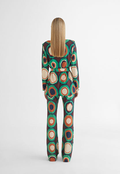 MS2402011-Green-Orange-Retro print blazer