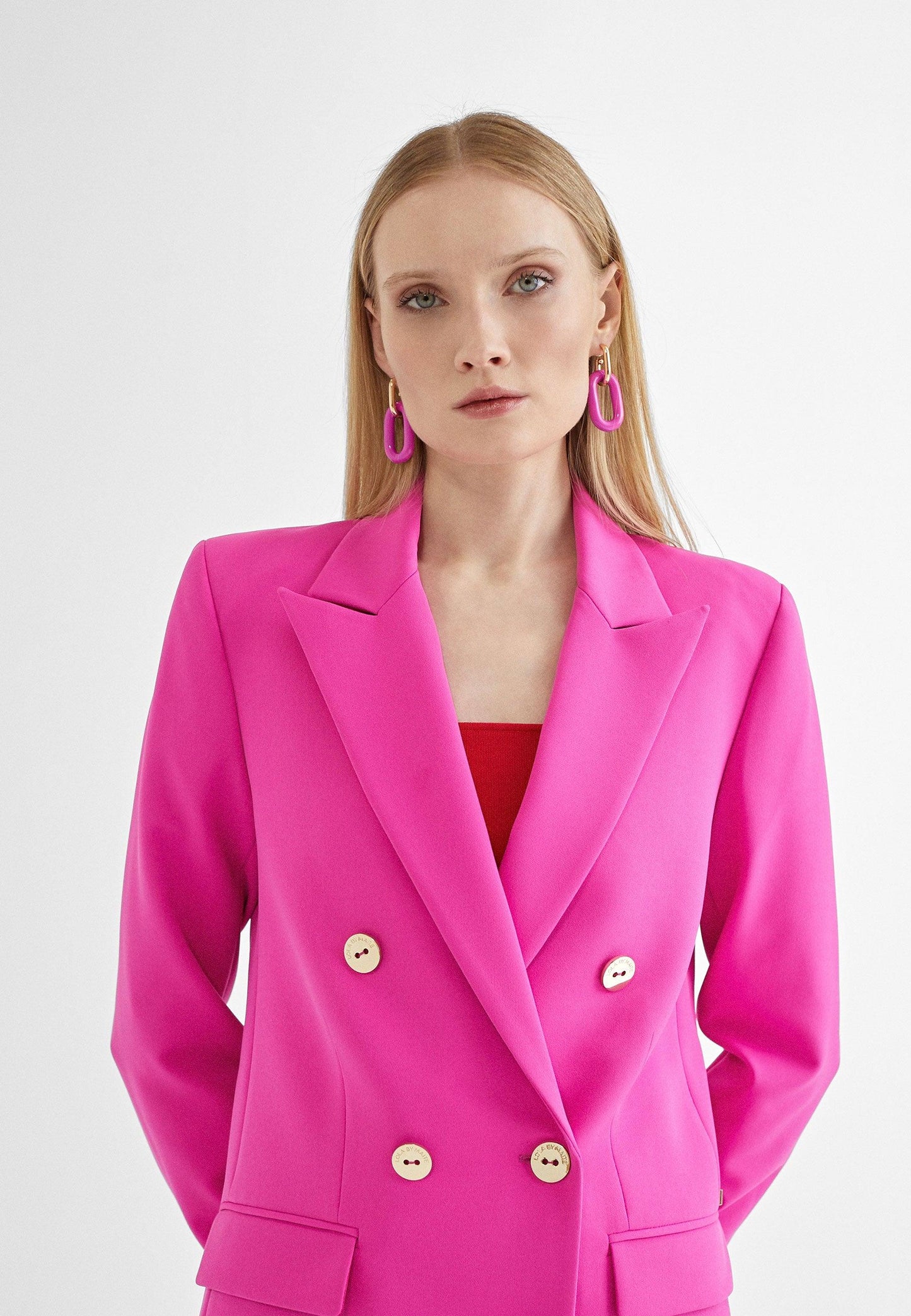 MS2402015-Fuchsia-Monochrome crossed blazer