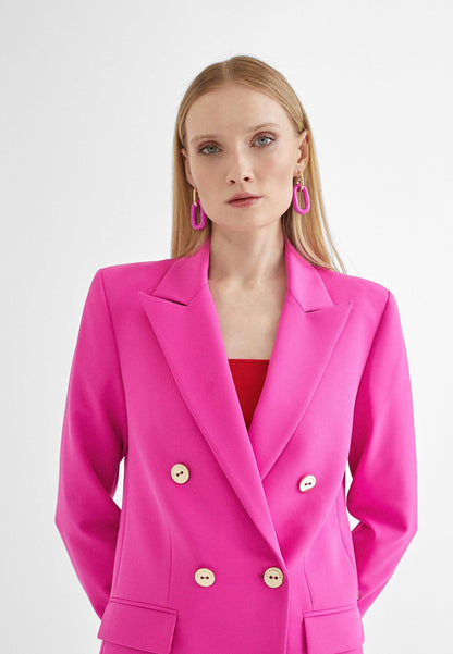 MS2402015-Fuchsia-Monochrome crossed blazer