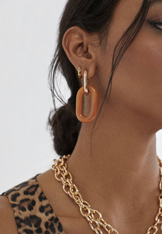 MS2403001-Brown-Two-piece earrings