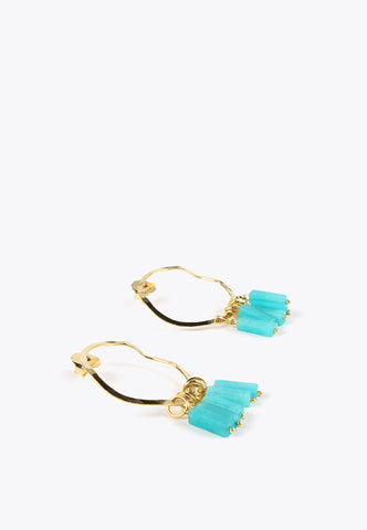 MS2403004-Turquoise-Natural stone hoop earrings