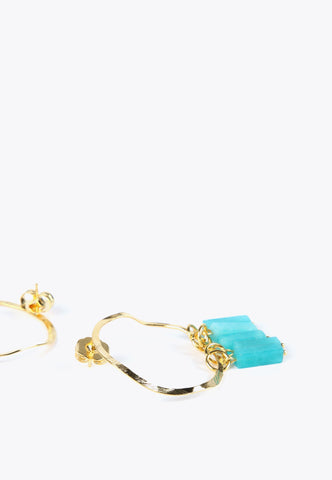 MS2403004-Turquoise-Natural stone hoop earrings