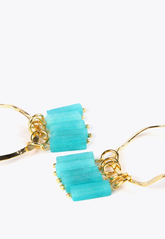 MS2403004-Turquoise-Natural stone hoop earrings