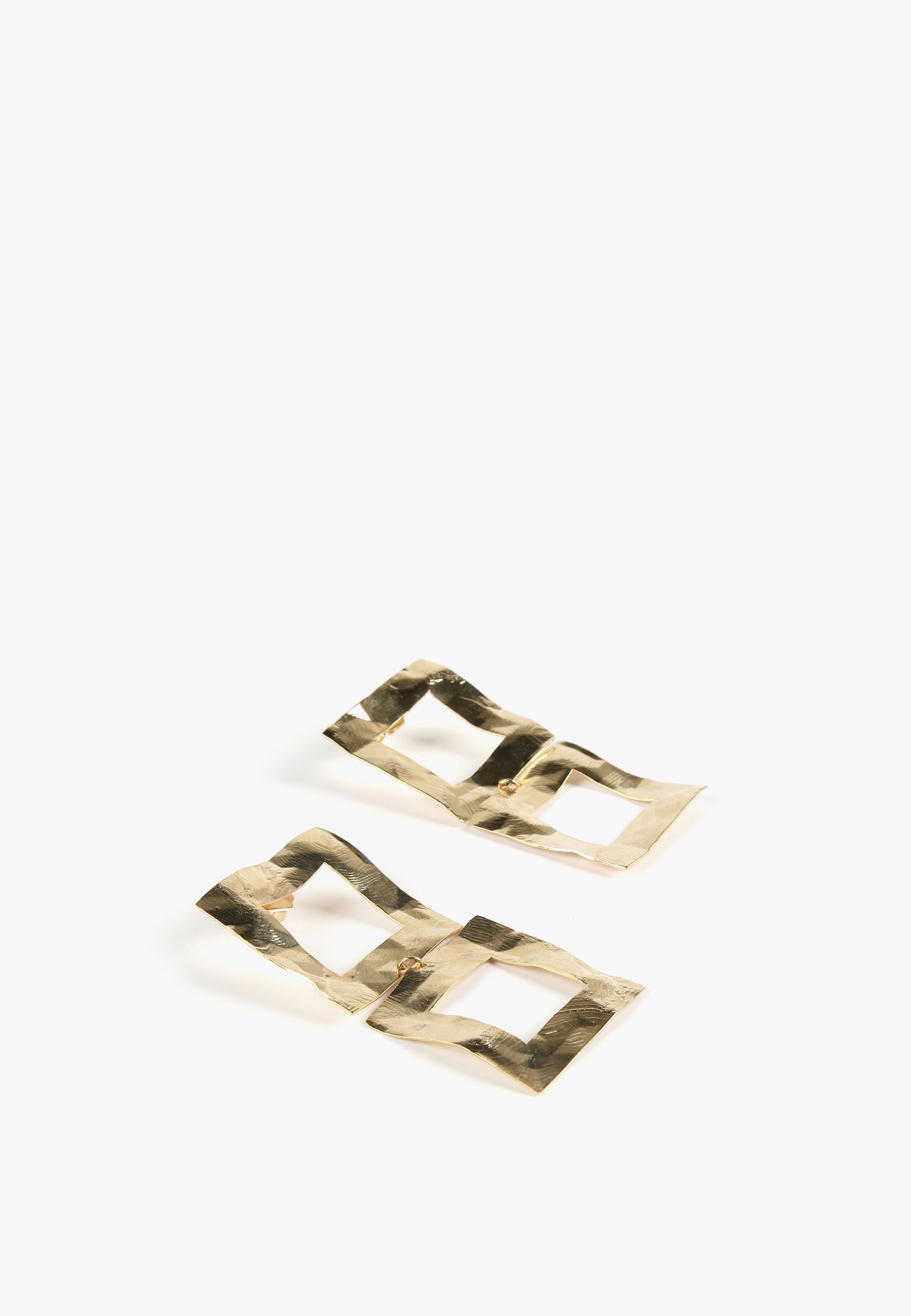 MS2403005-Gold-Golden double square earrings