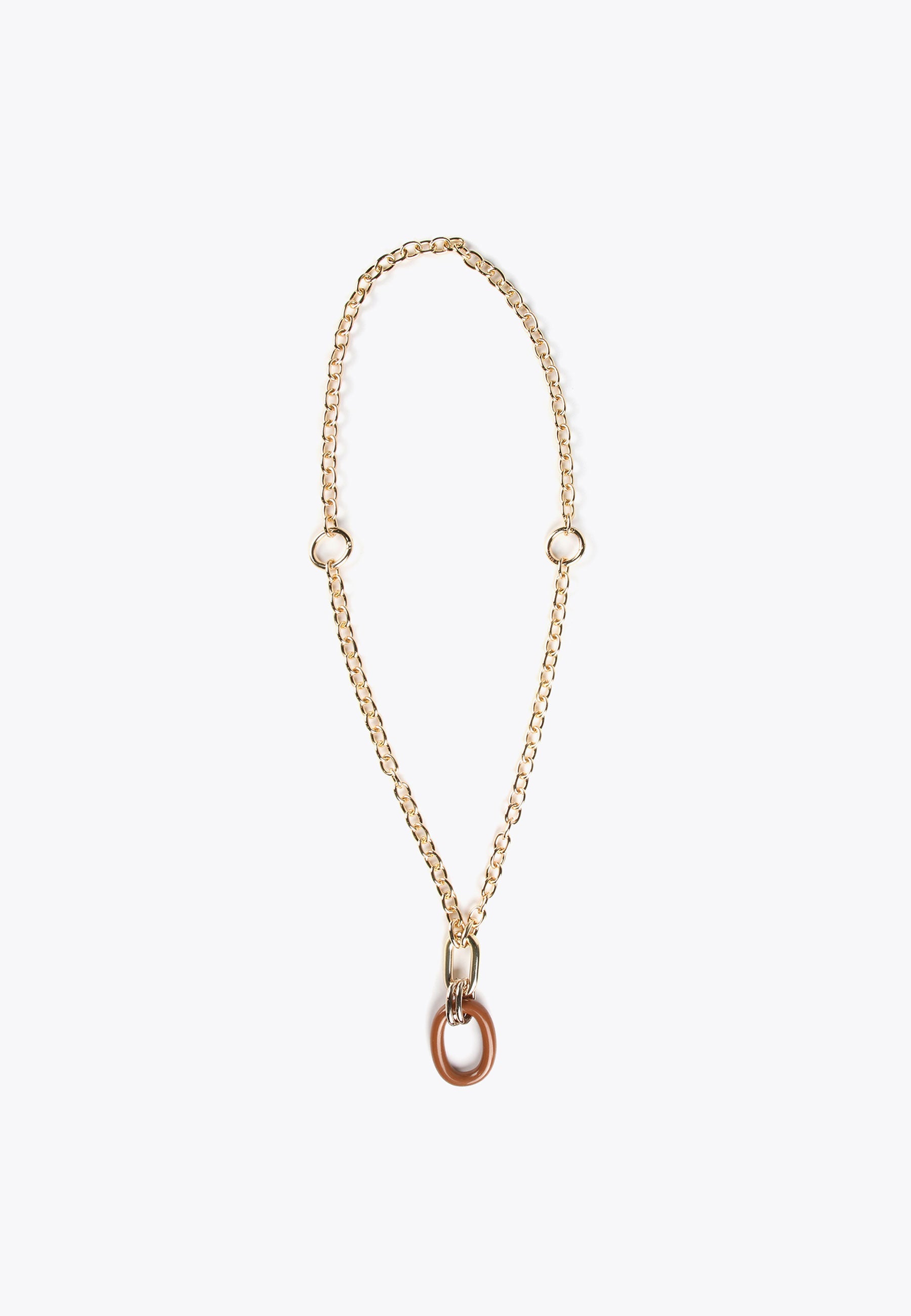 MS2403012-Brown-Double-chain and pendant necklace